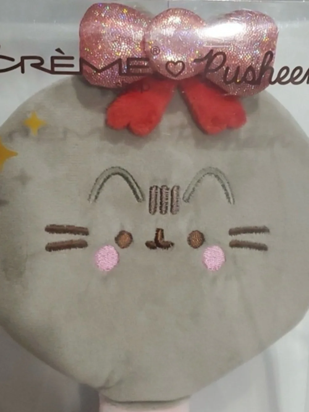 Crème Shop x Pusheen Plush Portable Mirror - Gray & Pink